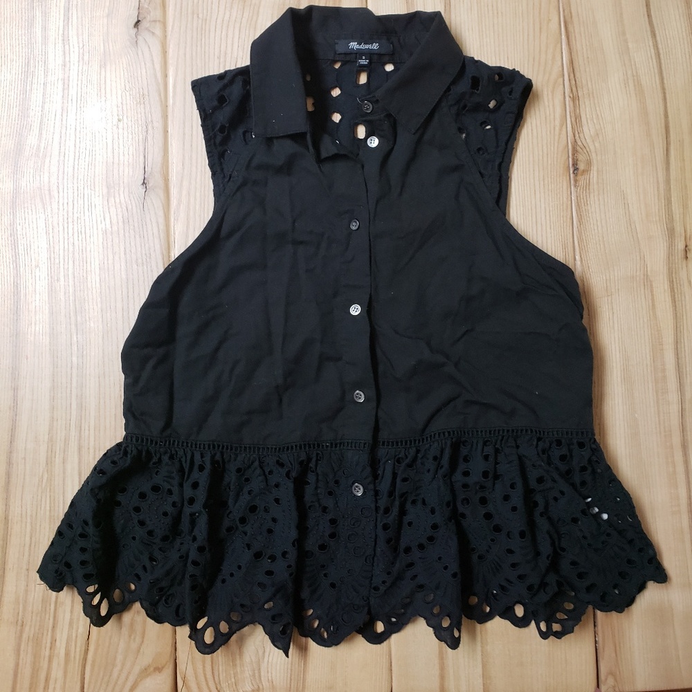 Madewell eyelet top